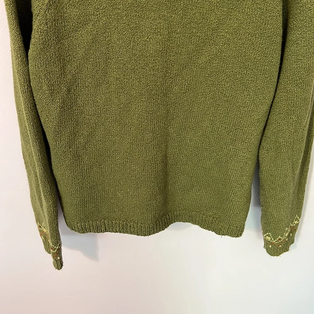 Woolrich Green Wool Embroidered Cardigan Sweater - Picture 13 of 13